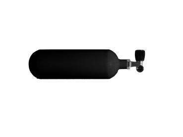ECS 1 L / 200 bar Stahlflasche schwarz  mit Ventil 12185 (M18 x 1,5)